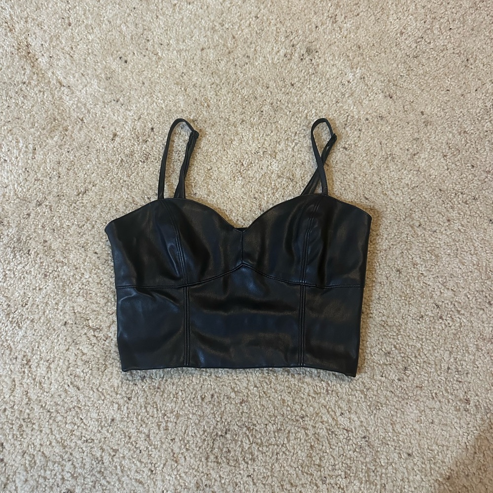 Forever 21 Leather Crop Top